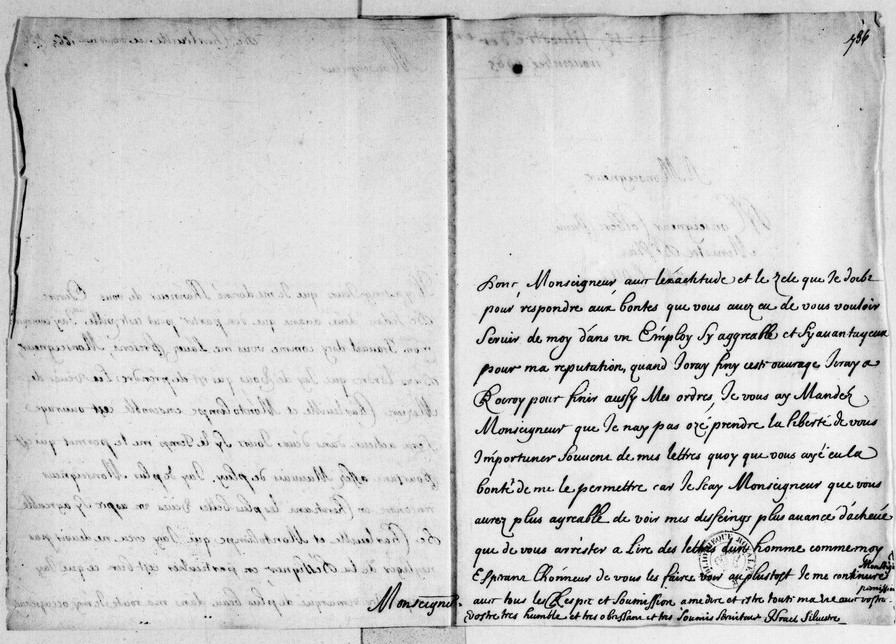  Lettre de Israël Silvestre à Colbert de Charleville - Page 2